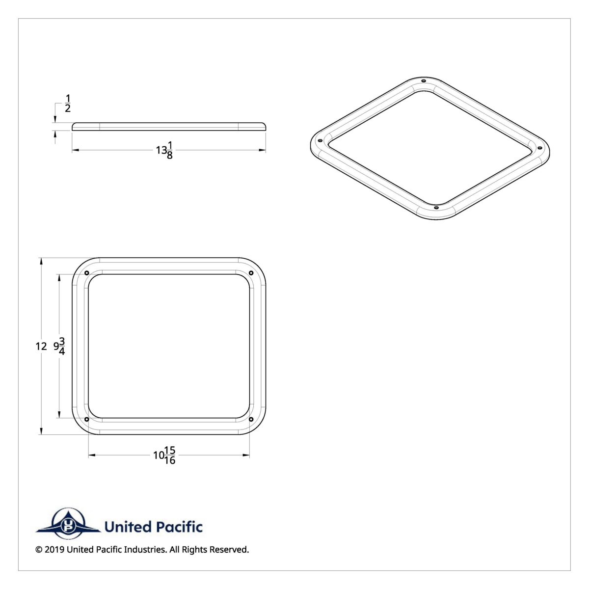 Chrome Plastic KW Daylight Door W900 View Window Trim With Hardware