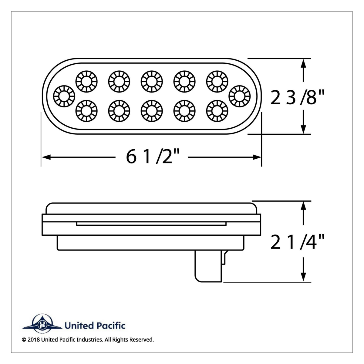 12 LED 6" Oval Reflector Light Kit (Stop, Turn & Tail) - Red LED/Red Lens