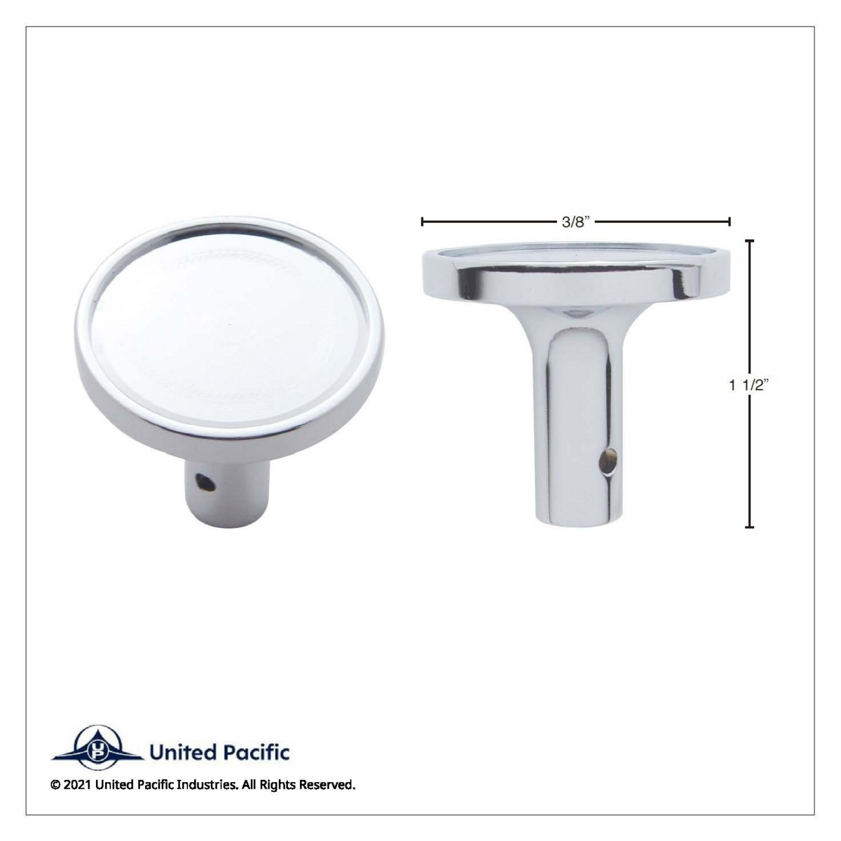 "Tractor" Long Air Valve Knob - Silver Glossy Sticker