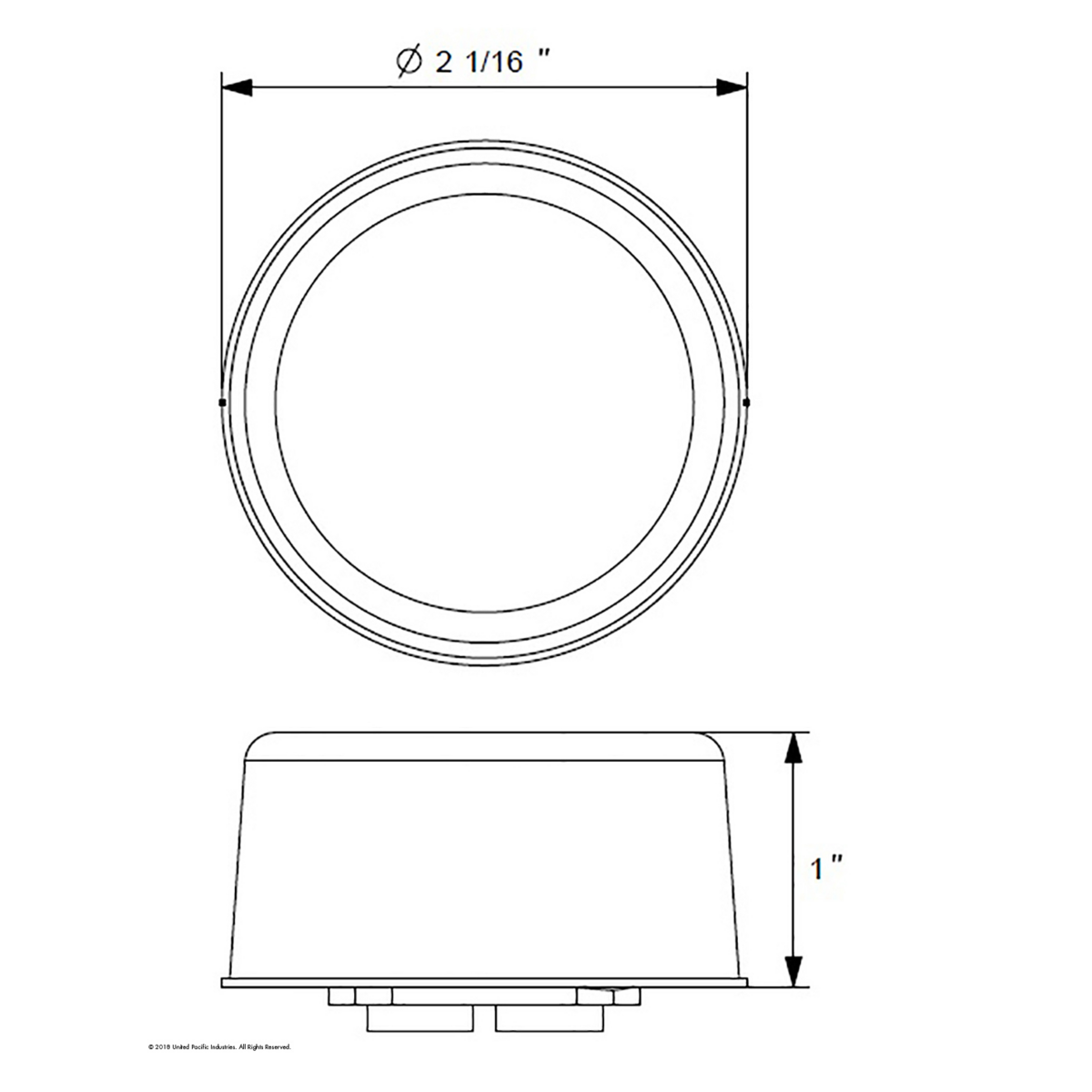 7 LED 2" Round Light (Clearance/Marker) - Red LED/Clear Lens