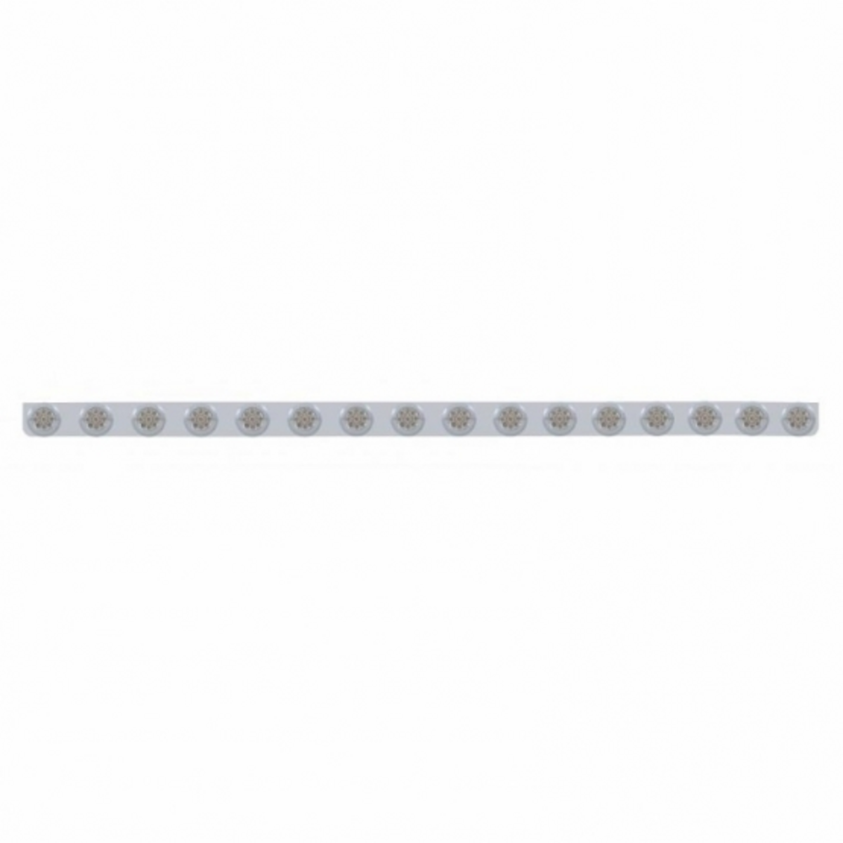 79-1/2" SS Bumper Light Bracket With 16X 9 LED 2" Reflector Lights & Bezels -Amber LED/Clear Lens