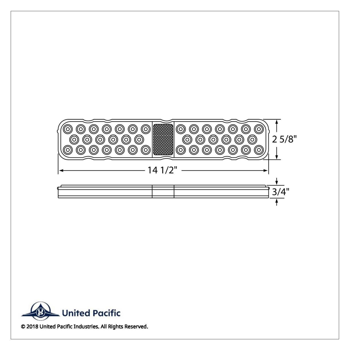 40 LED Rectangular Light (Stop, Turn & Tail) - Red LED/Red Lens