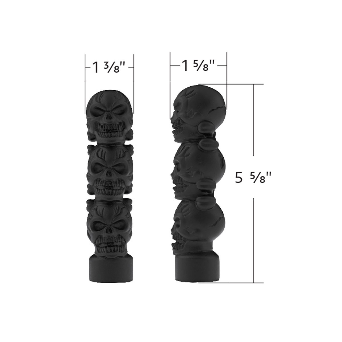 1/2"-13 Thread-On 3 Skull Candy Color Shift Knob-Matte Black