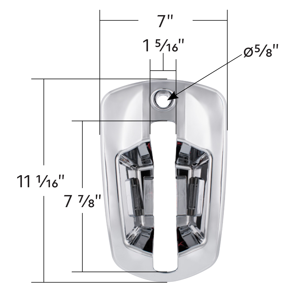 6 LED Chrome Door Handle Cover For 2018-2026 Freightliner Cascadia - Driver, Blue LED