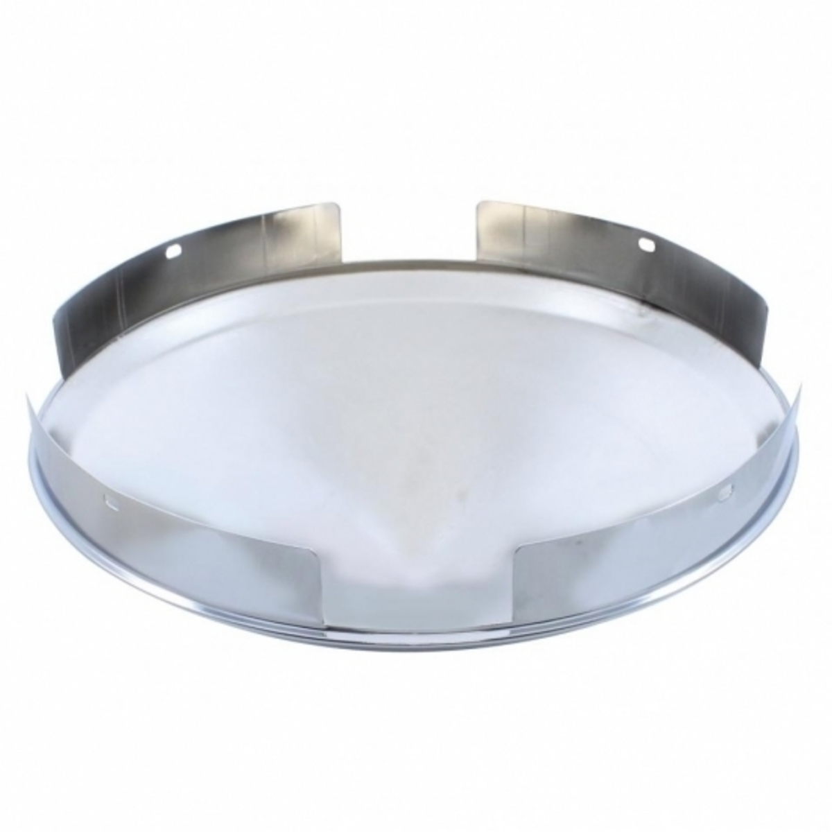 4 Even Notched Stainless Steel Pointed Front Hubcap - 1" Lip