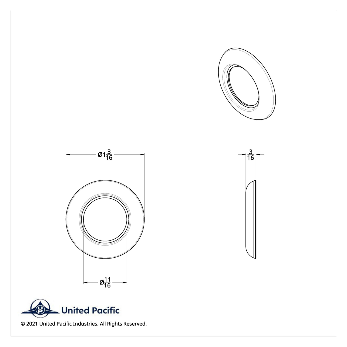 Stainless Steel 3/4" Mini Marker Light Bezel (Bulk)