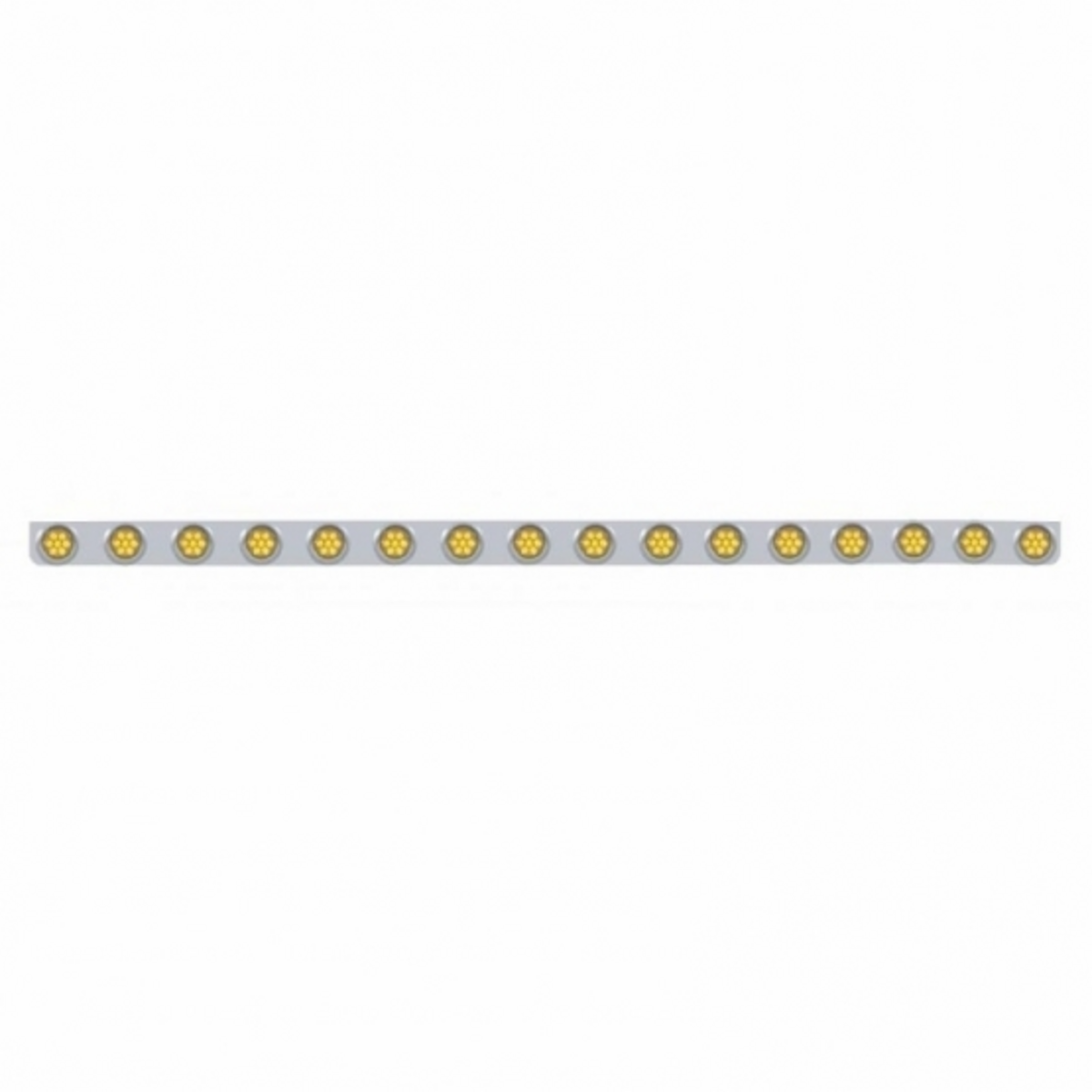 79-1/2" SS Bumper Light Bracket With 16X 7 LED 2" Reflector Lights & Visors -Amber LED & Lens