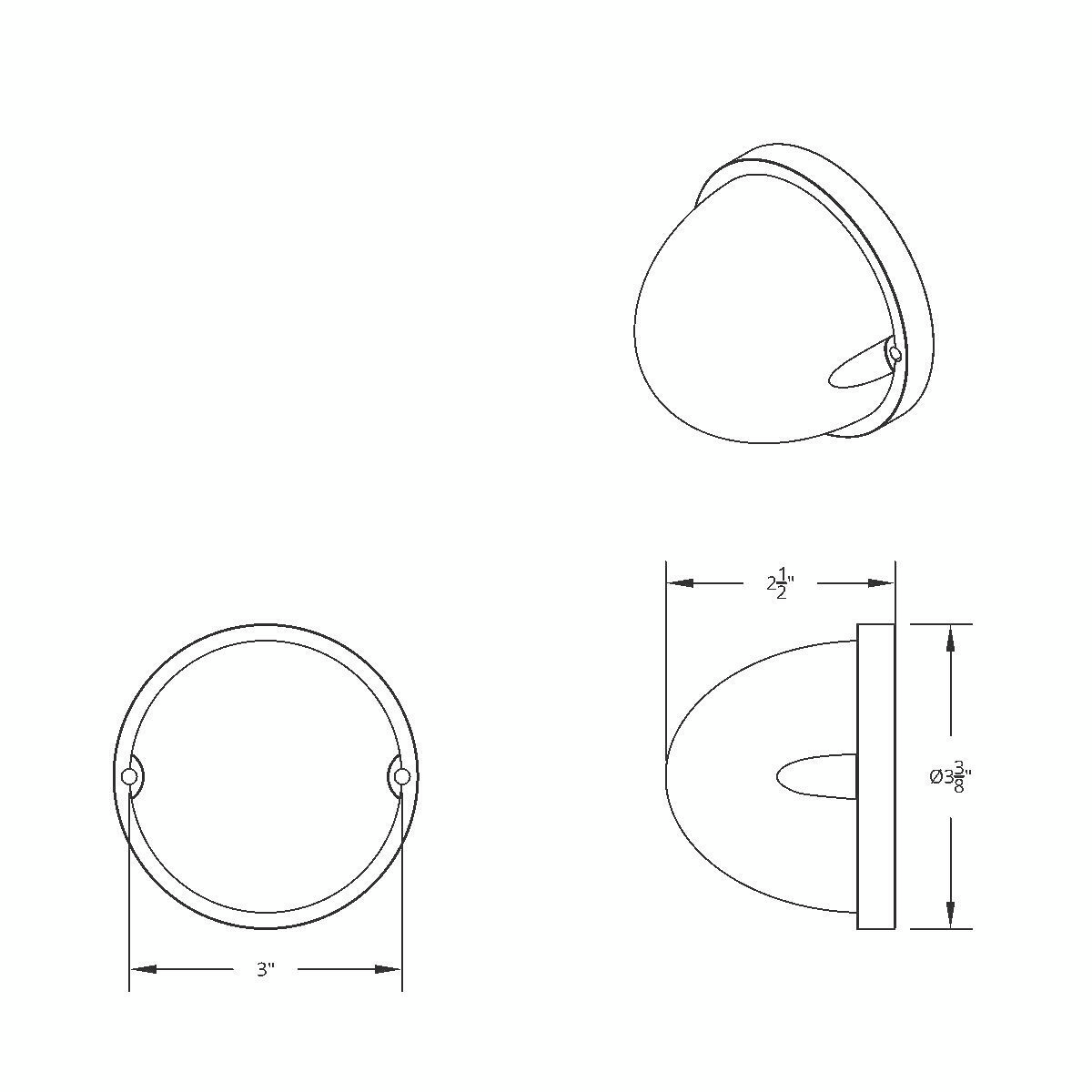 17 LED Dual Function Watermelon Clear Reflector Flush Mount Kit With Low Profile Bezel -Amber LED & Lens