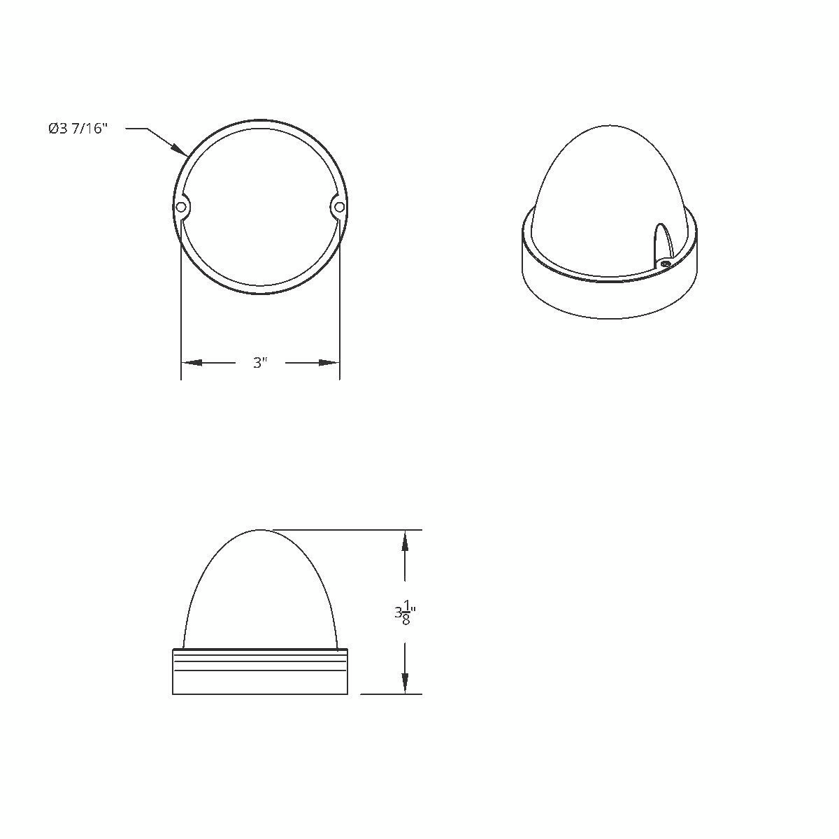 17 LED Dual Function Watermelon Clear Reflector Flush Mount Kit - Red LED/Clear Lens