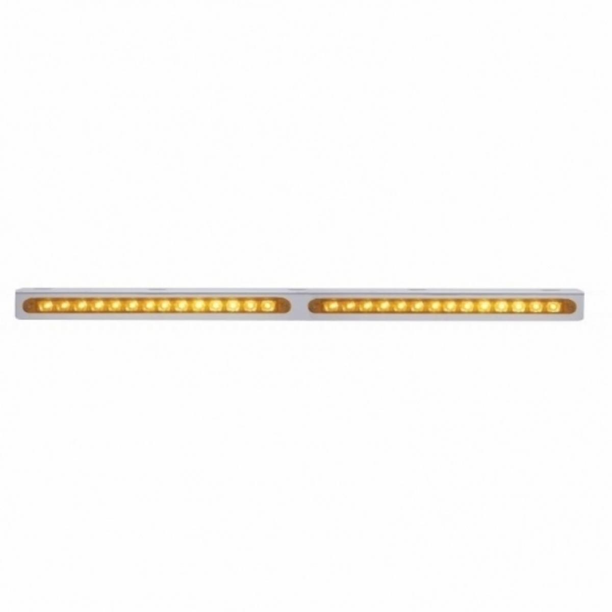 25-5/16" Stainless Light Bracket With 2X 14 LED 12" Light Bars - Amber LED/Amber Lens