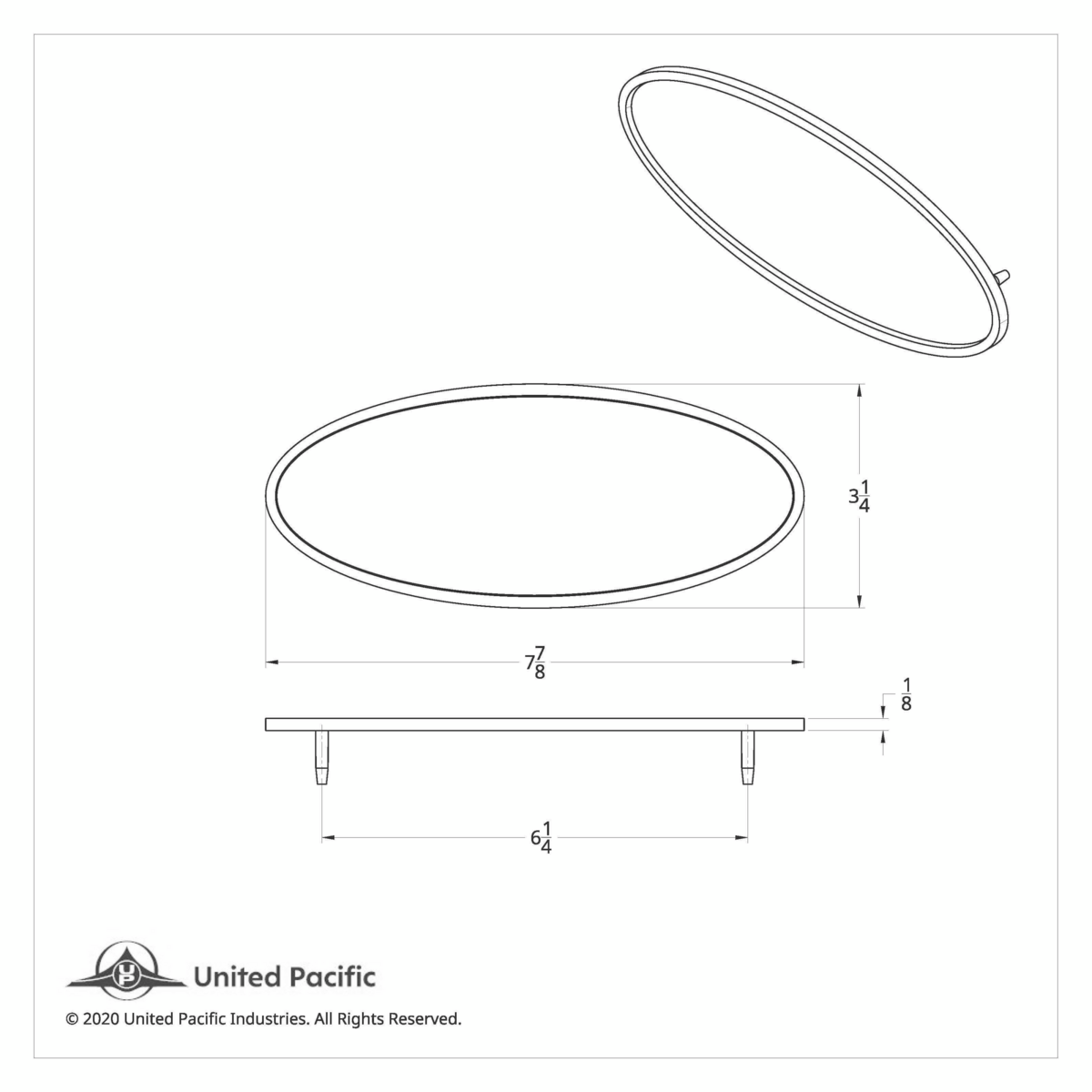 Chrome Die Cast Oval Emblem - USA Flag