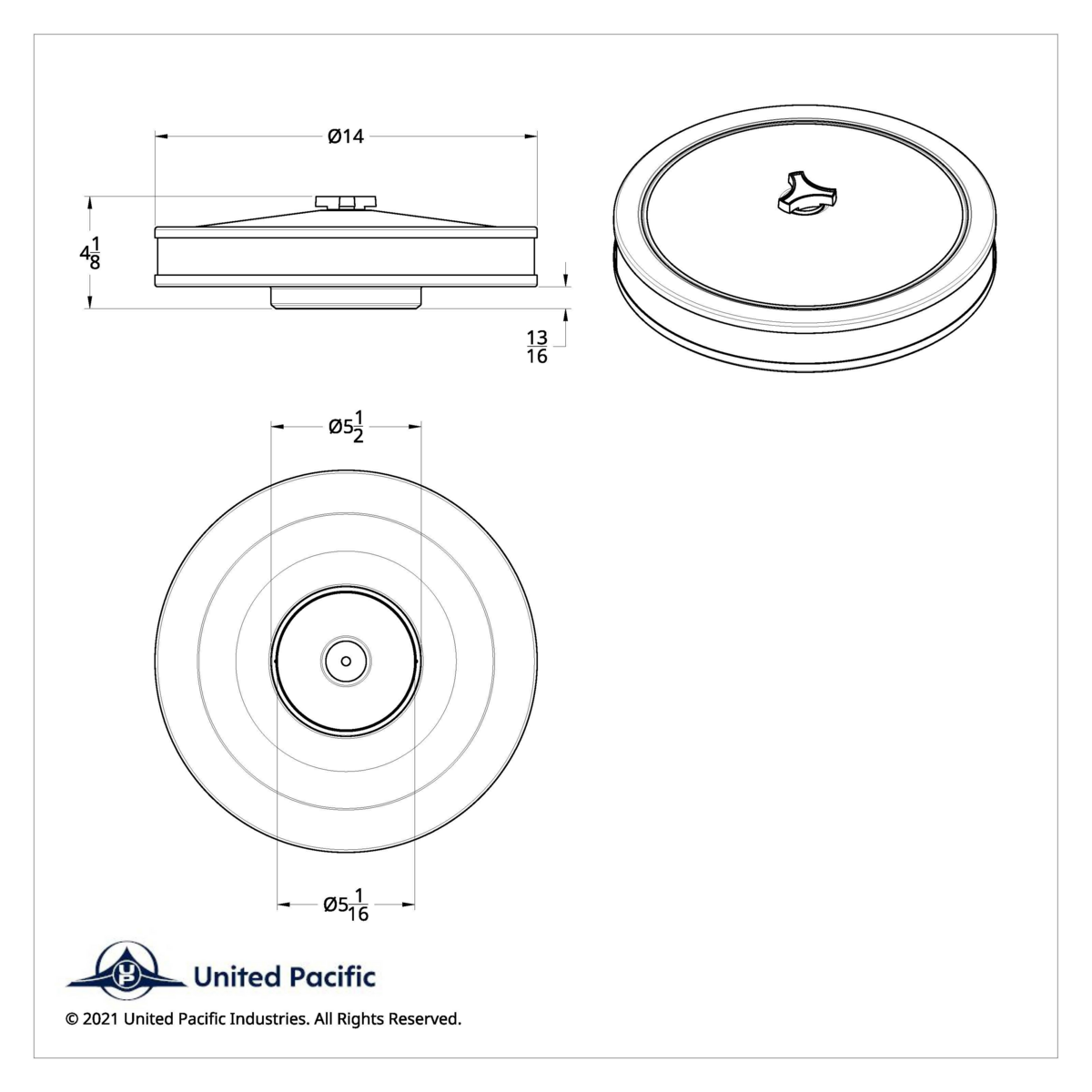 14" Chrome Air Cleaner Assembly