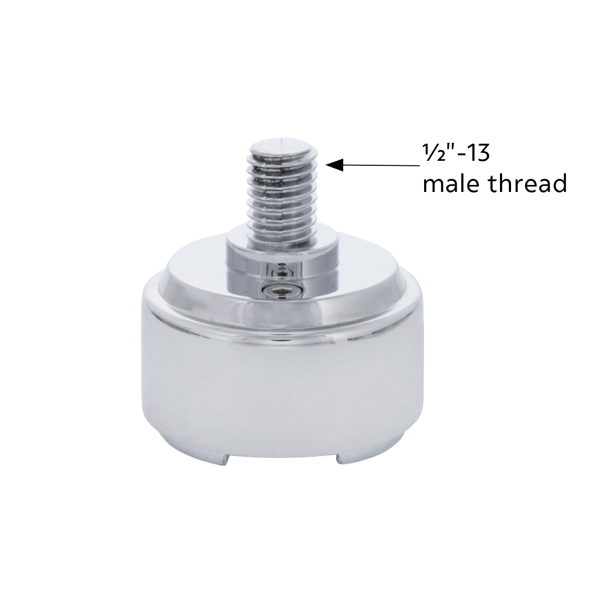 1/2"-13 Thread-On Shift Knob Mounting Adapter For Eaton Fuller Style 9/10 Shifter - Chrome (Bulk)