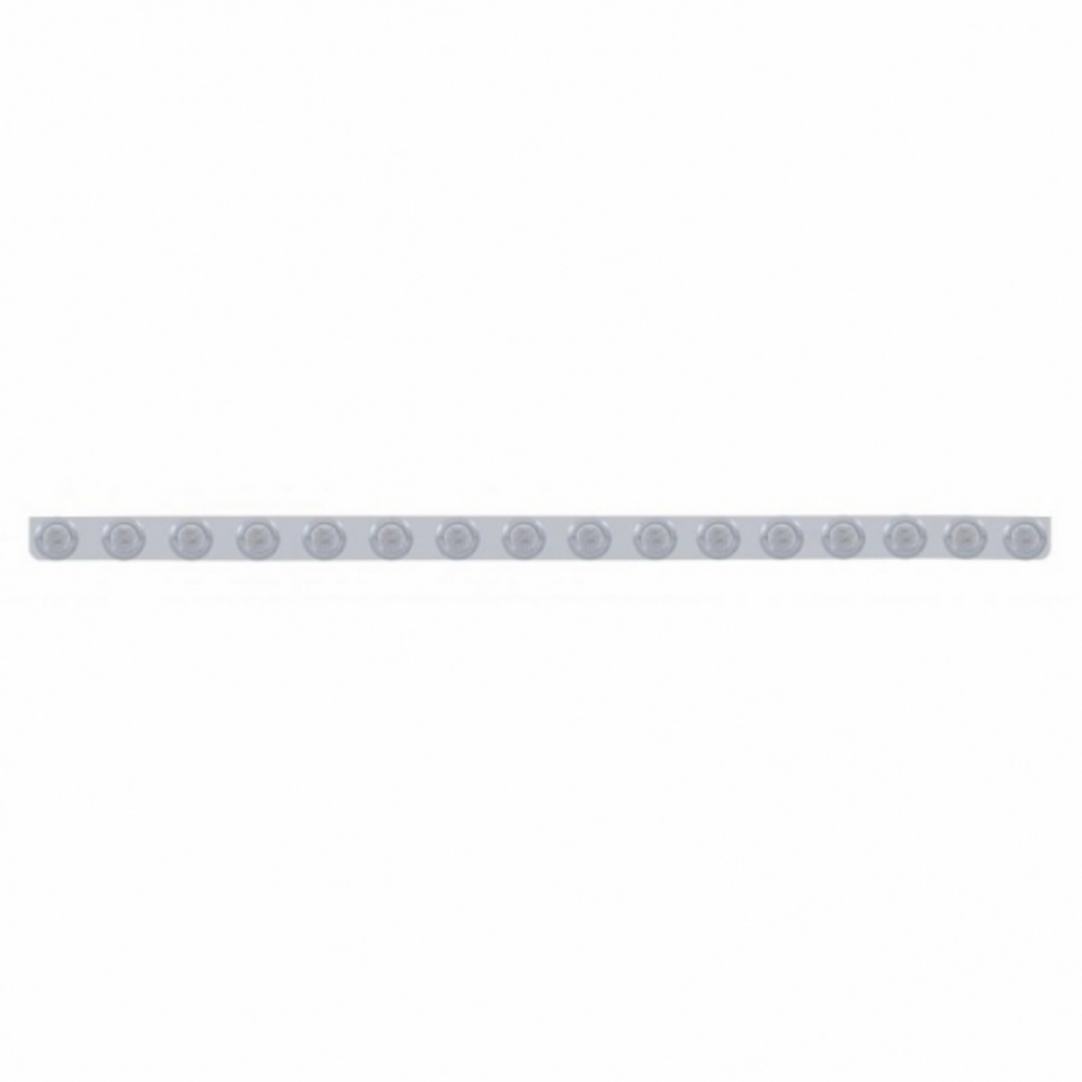 79-1/2" Stainless Bumper Light Bracket With 16X 9 LED 2" Lights & Bezels - Amber LED/Clear Lens
