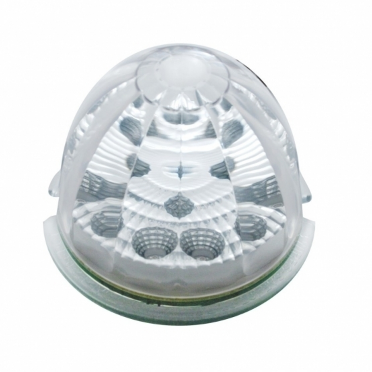 Fog Light Cover With 17 Amber LED Reflector Watermelon Lights For 2007-17 KW T660- Passenger -Clear Lens