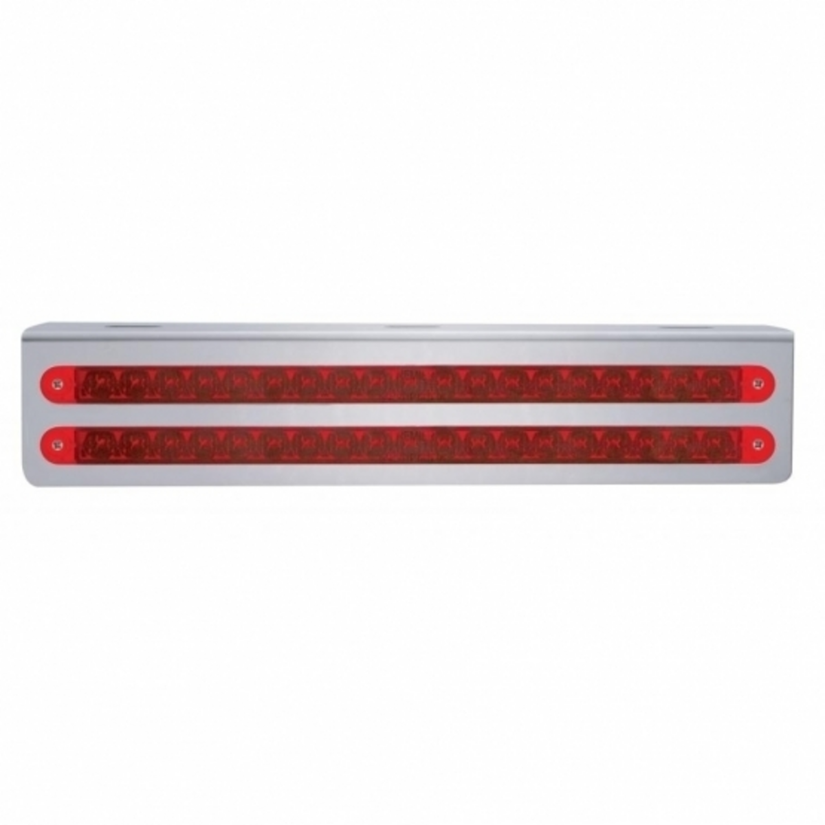 12-3/4" Stainless Light Bracket With 2X 19 LED 12" Light Bars - Red LED/Red Lens
