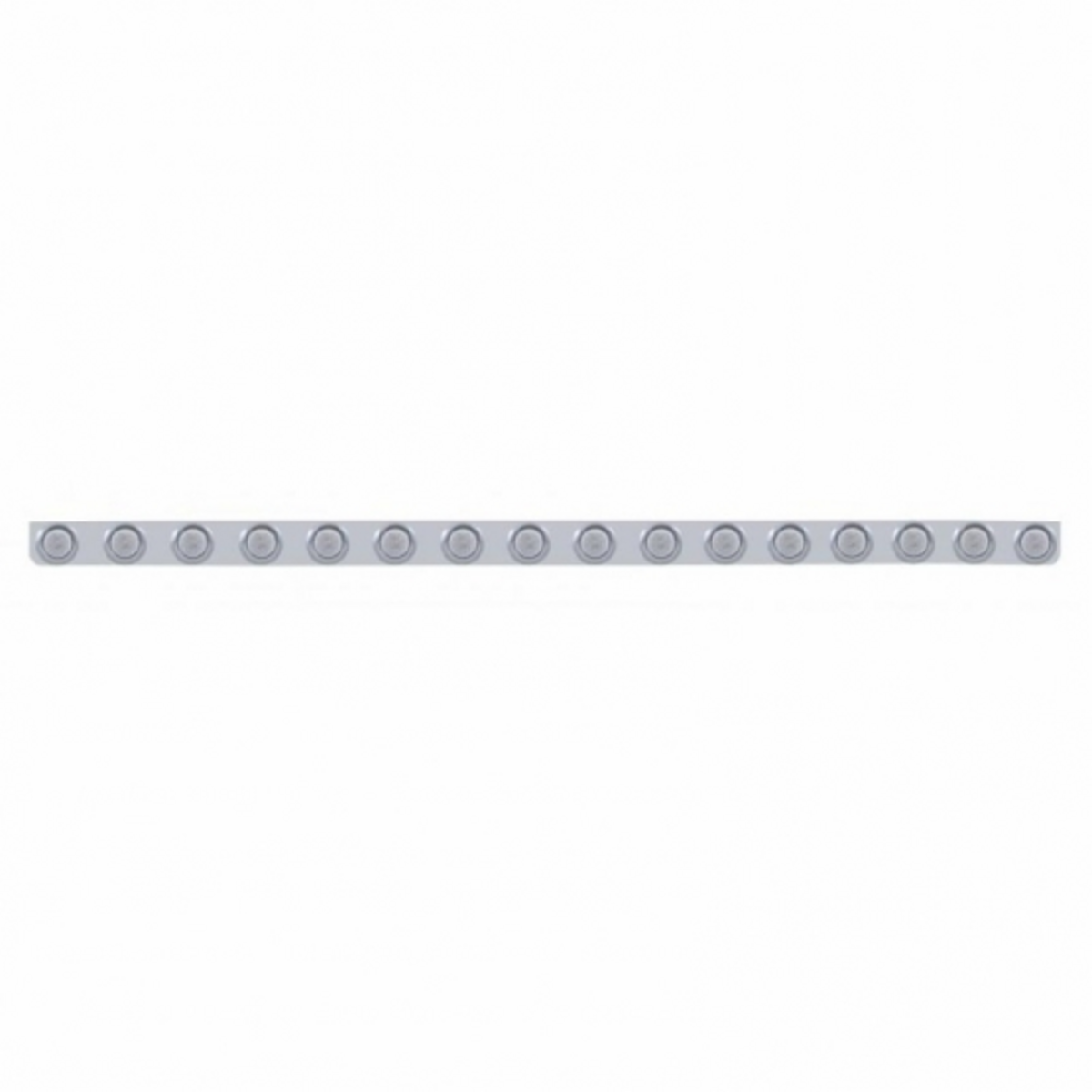 79-1/2" Stainless Bumper Light Bracket With 16X 9 LED 2" Lights & Visors - Amber LED/Clear Lens