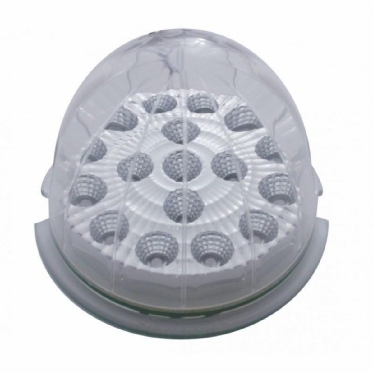 Fog Light Cover With Amber LED Hi/Lo Clear Style Reflector Light & Visor For 2007-17 KW T660- Driver -Clear Lens