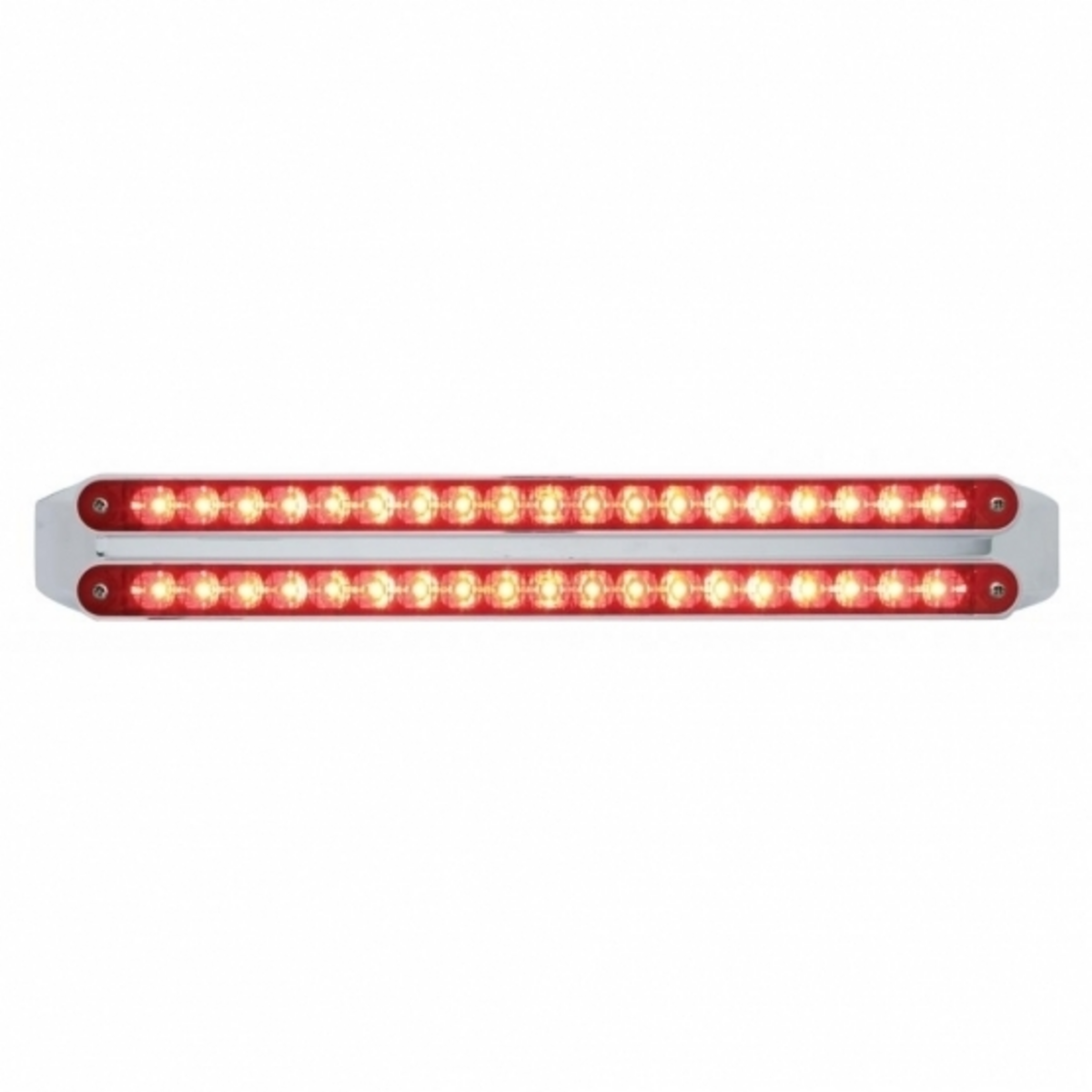 Dual 19 LED 12" Reflector Light Bars (Stop, Turn & Tail) - Red LED/Red Lens