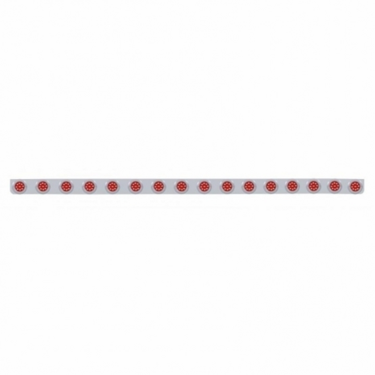 79-1/2" Stainless Bumper Light Bracket With 16X 9 LED 2" Lights & Bezels - Red LED/Red Lens