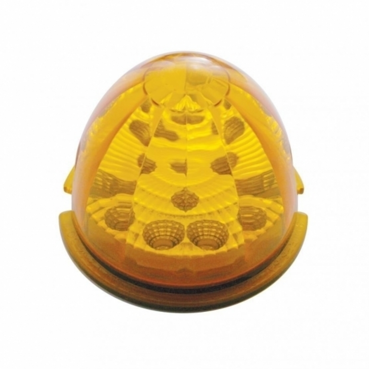 Fog Light Cover With 17 Amber LED Reflector Watermelon Lights For 2007-17 KW T660- Driver -Amber Lens