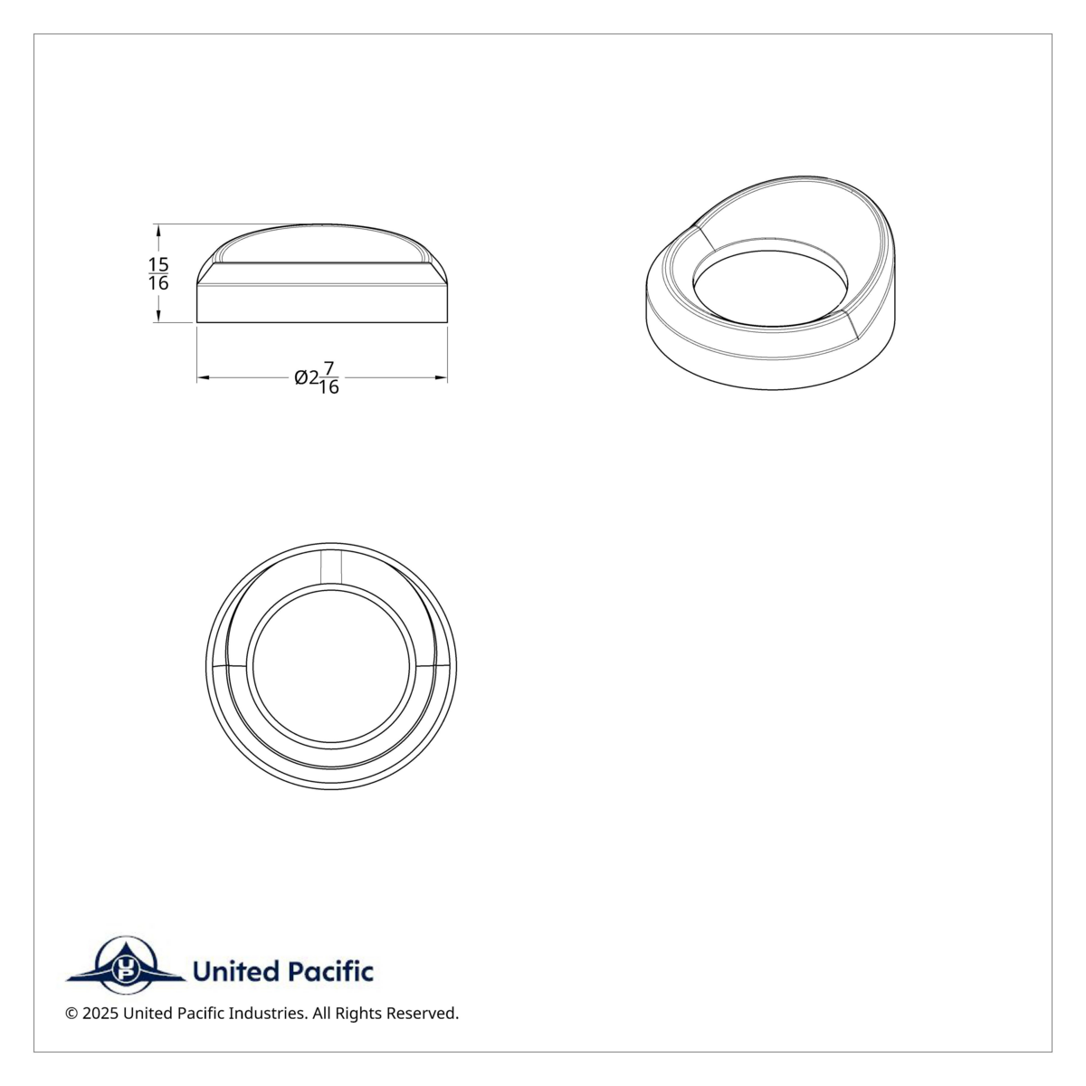 Chrome Plastic Small Gauge Cover With Visor