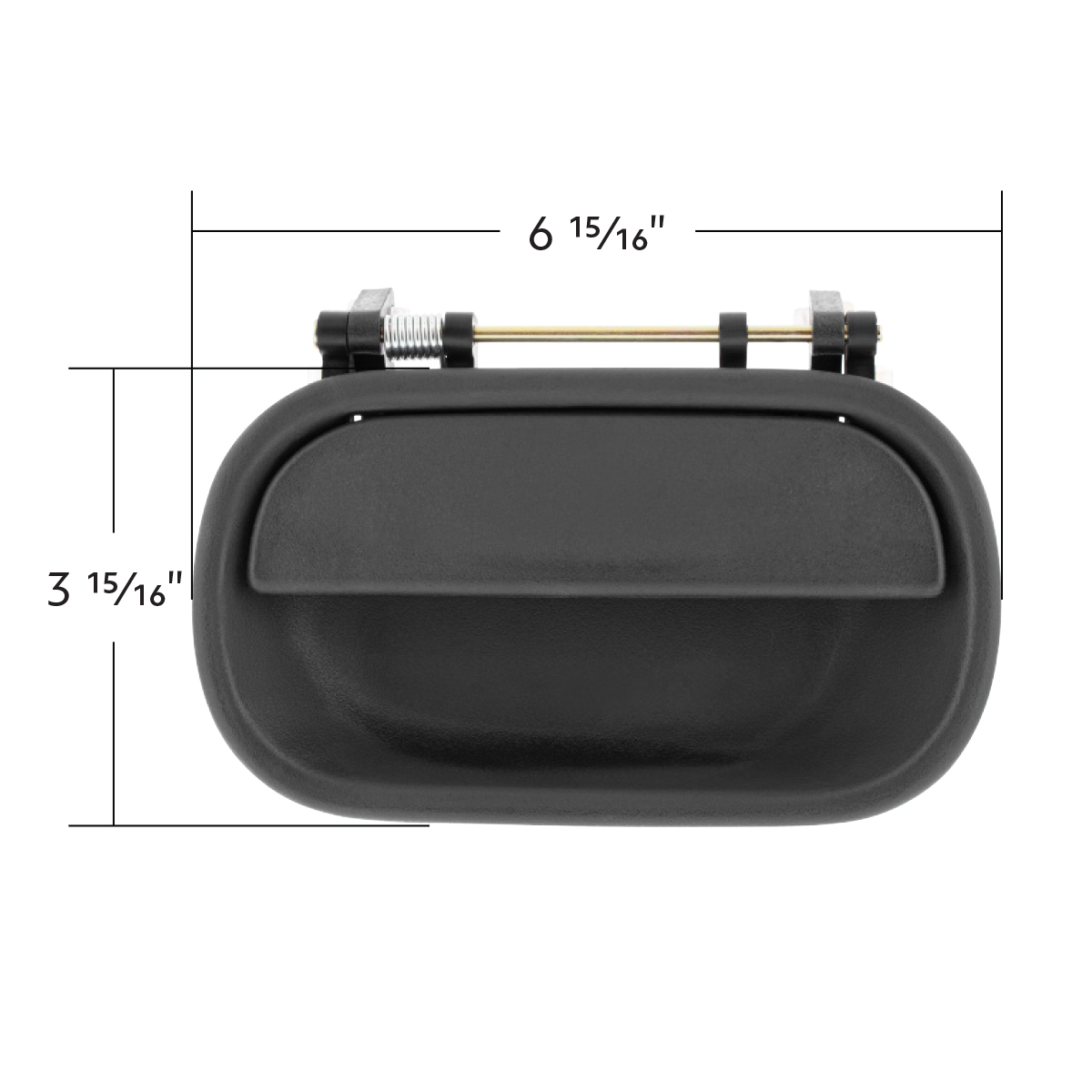 Black Plastic Exterior Door Handle For 1995-2007 Isuzu NPR - Driver