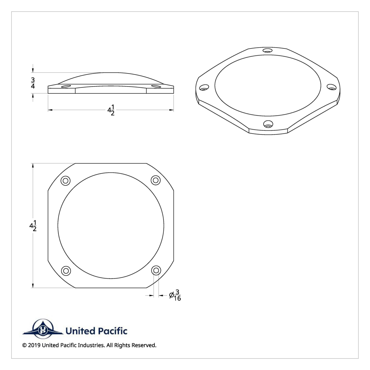 Chrome 4-1/2" Square Speaker Cover For International 9900 (1999-2017), 9400/9300/9200 (1997-2010)
