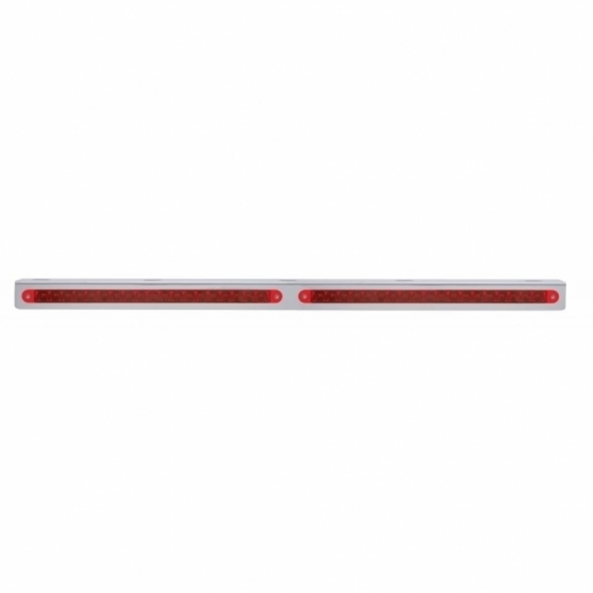 25-5/16" Stainless Light Bracket With 2X 19 LED 12" Light Bars - Red LED/Red Lens