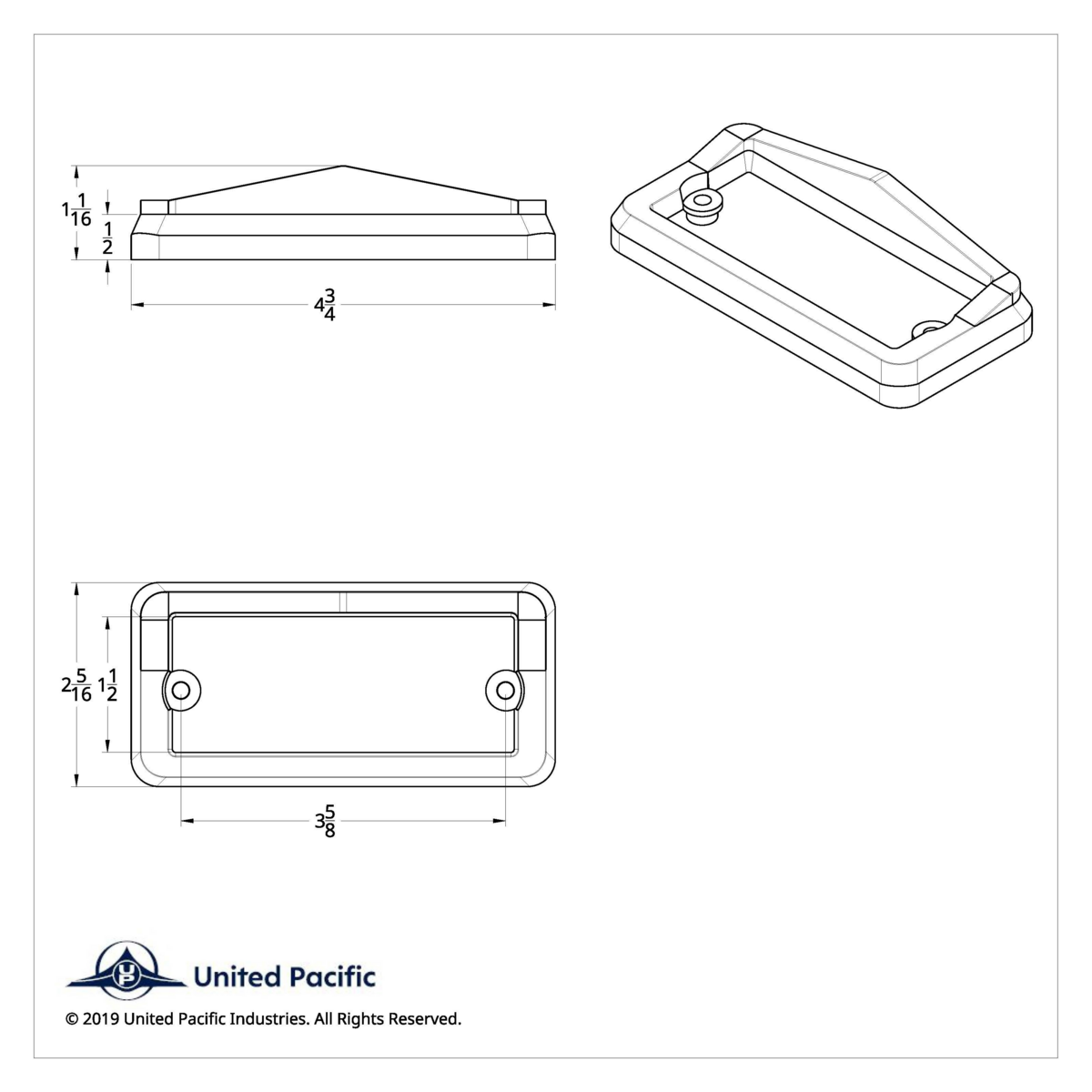 Chrome Plastic Rectangular Visor Light Bezel For Freightliner