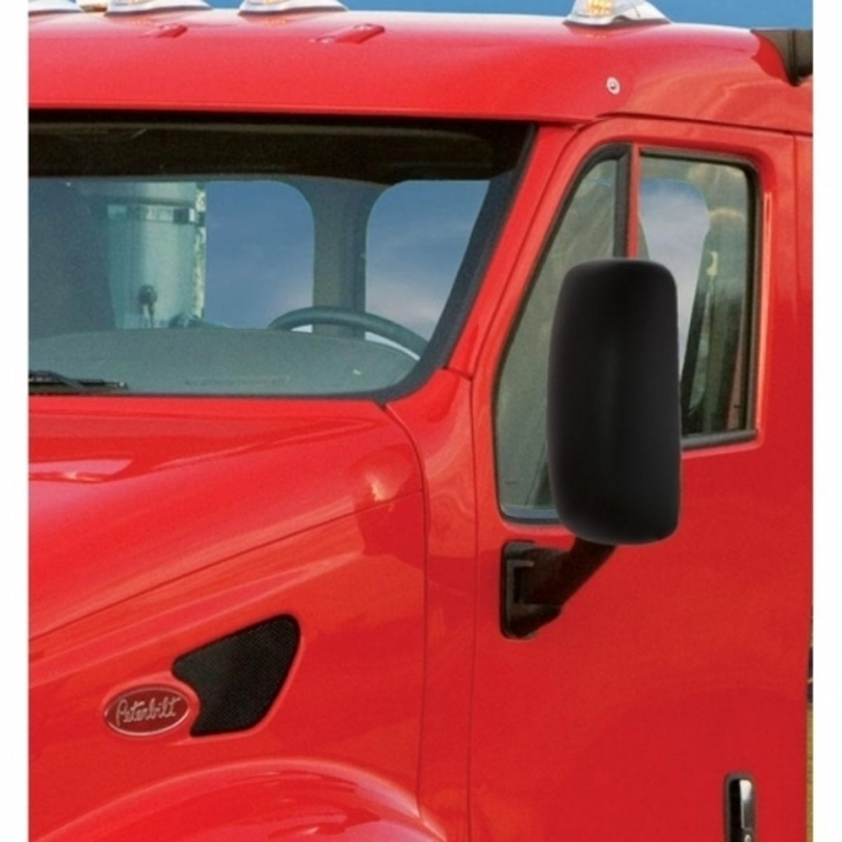 Black Heated Mirror Assembly For Peterbilt 387/587 & Kenworth T2000/T700 - Driver
