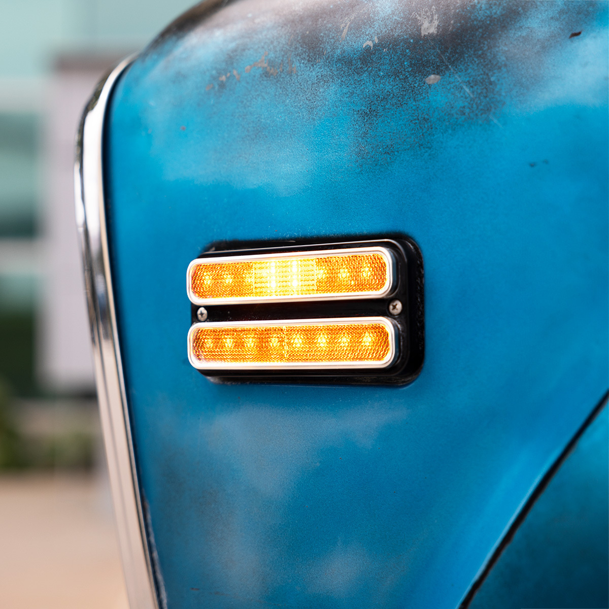 18 LED Side Marker Light With Stainless Steel Trim For 1968-1972 Chevrolet & GMC Truck-Amber LED/Clear Lens