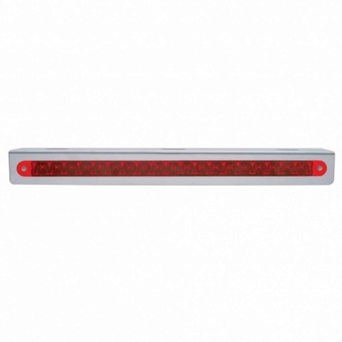 12-3/4" Stainless Light Bracket With 19 LED 12" Light Bar - Red LED/Red Lens