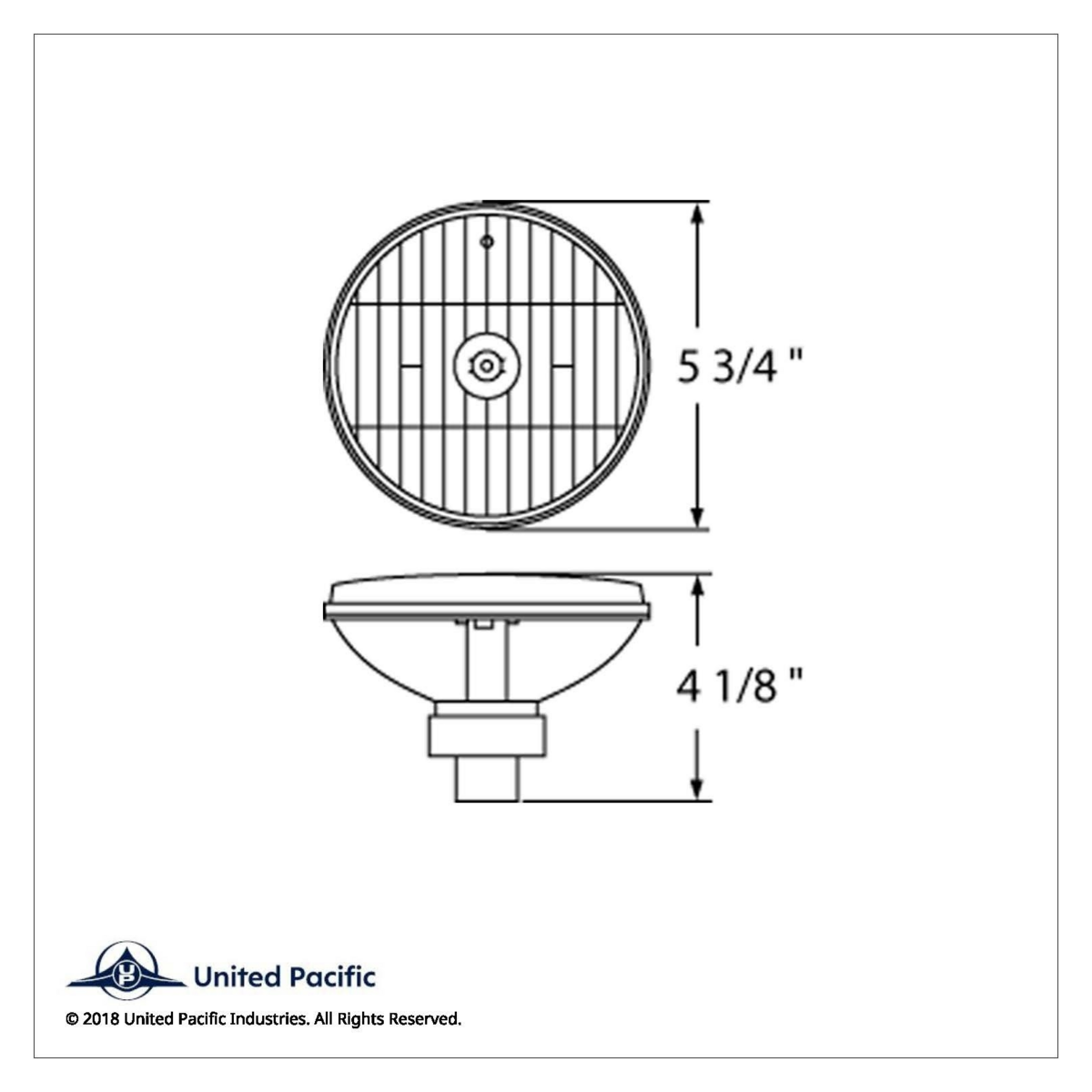 5-3/4" Crystal Headlight, Glass Lens