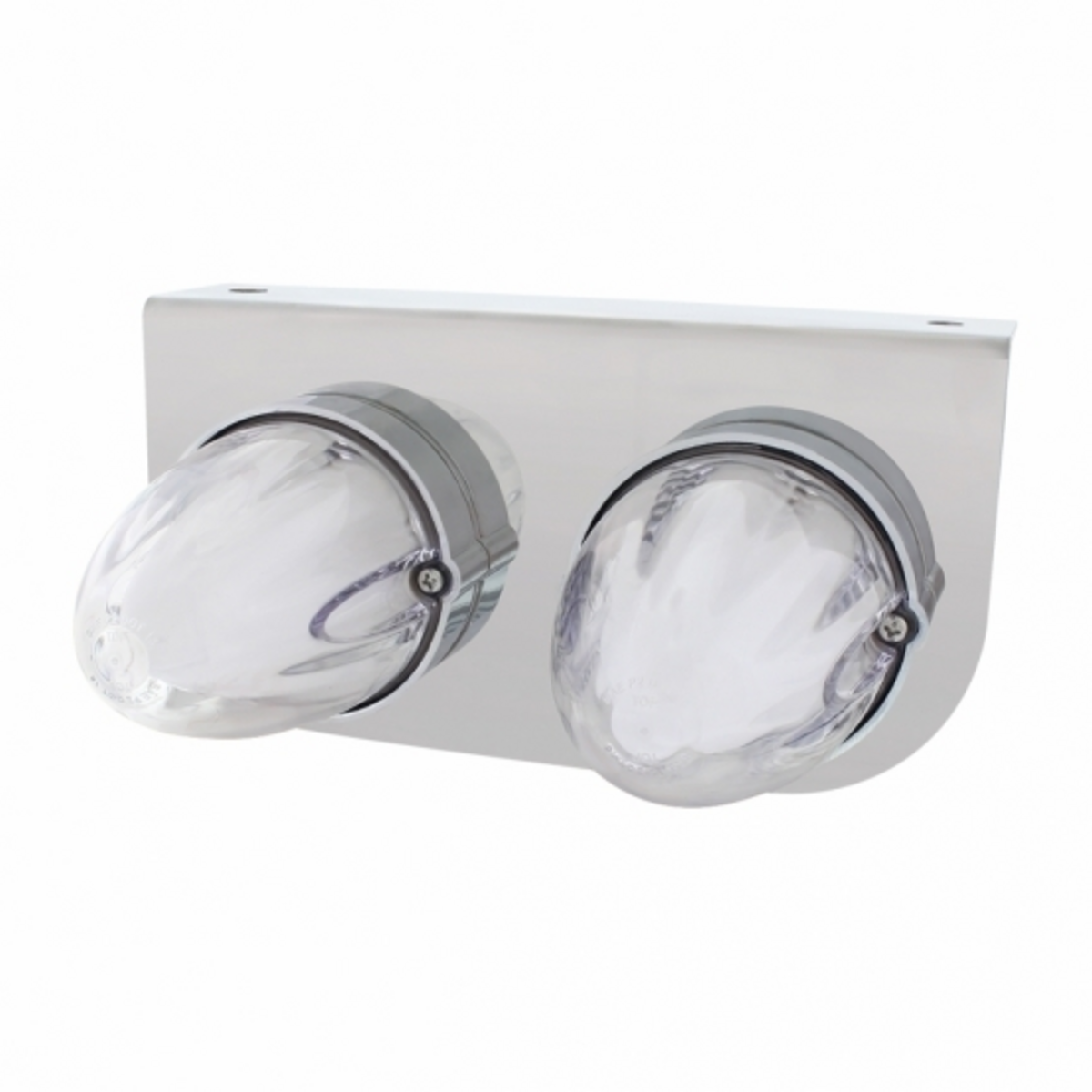 Stainless Light Bracket With 2X 9 LED Dual Function Watermelon GloLight - Amber LED/Clear Lens