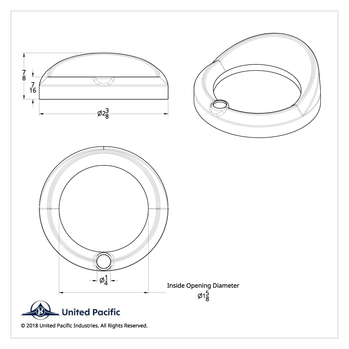Signature Series Small Gauge Cover With Visor For 2006+ Peterbilt - Blue Crystal