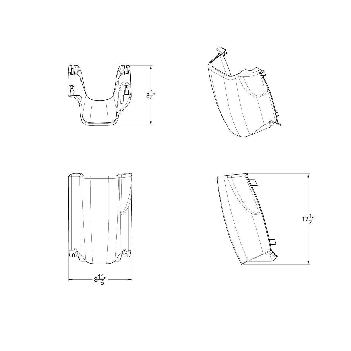 Mid Steering Column Cover For Peterbilt 389 (2008-2022), 388/386 (2006-2015), & 379/378 (2006-2007)