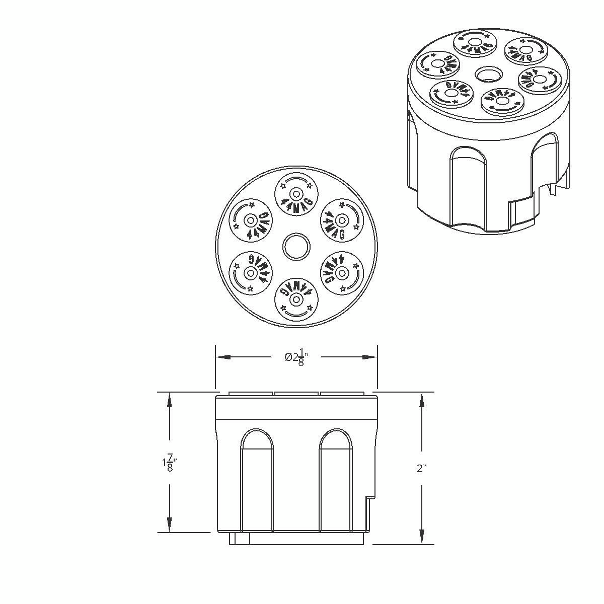 Gun Cylinder 13/15/18 Speed Gearshift Knob - Indigo Blue