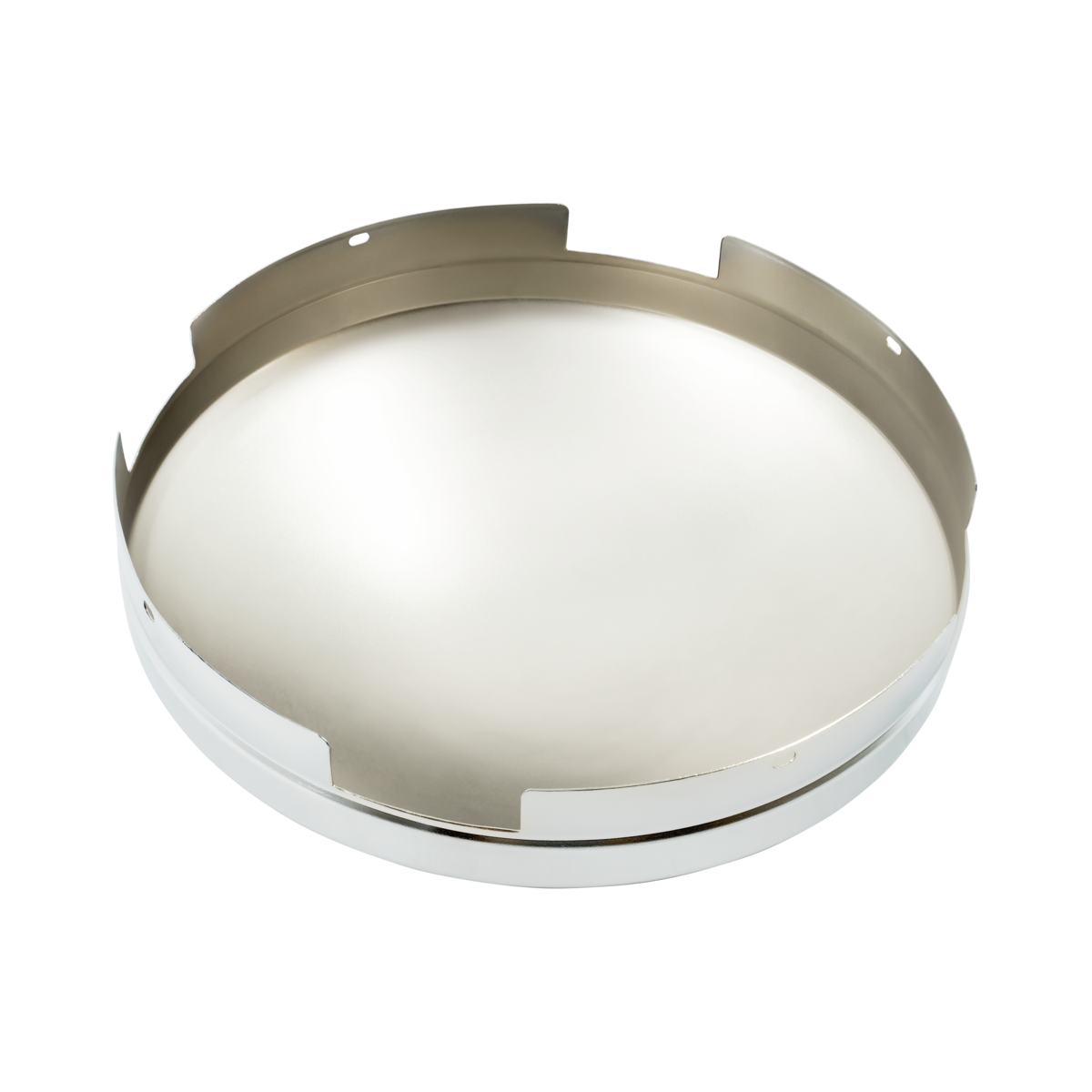 4 Even Notched Chrome Dome Front Hubcap - 3/4" Side Wall