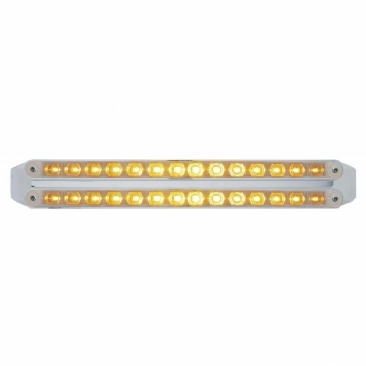 Dual 14 LED 12" Turn Signal Light Bars - Amber LED/Clear Lens