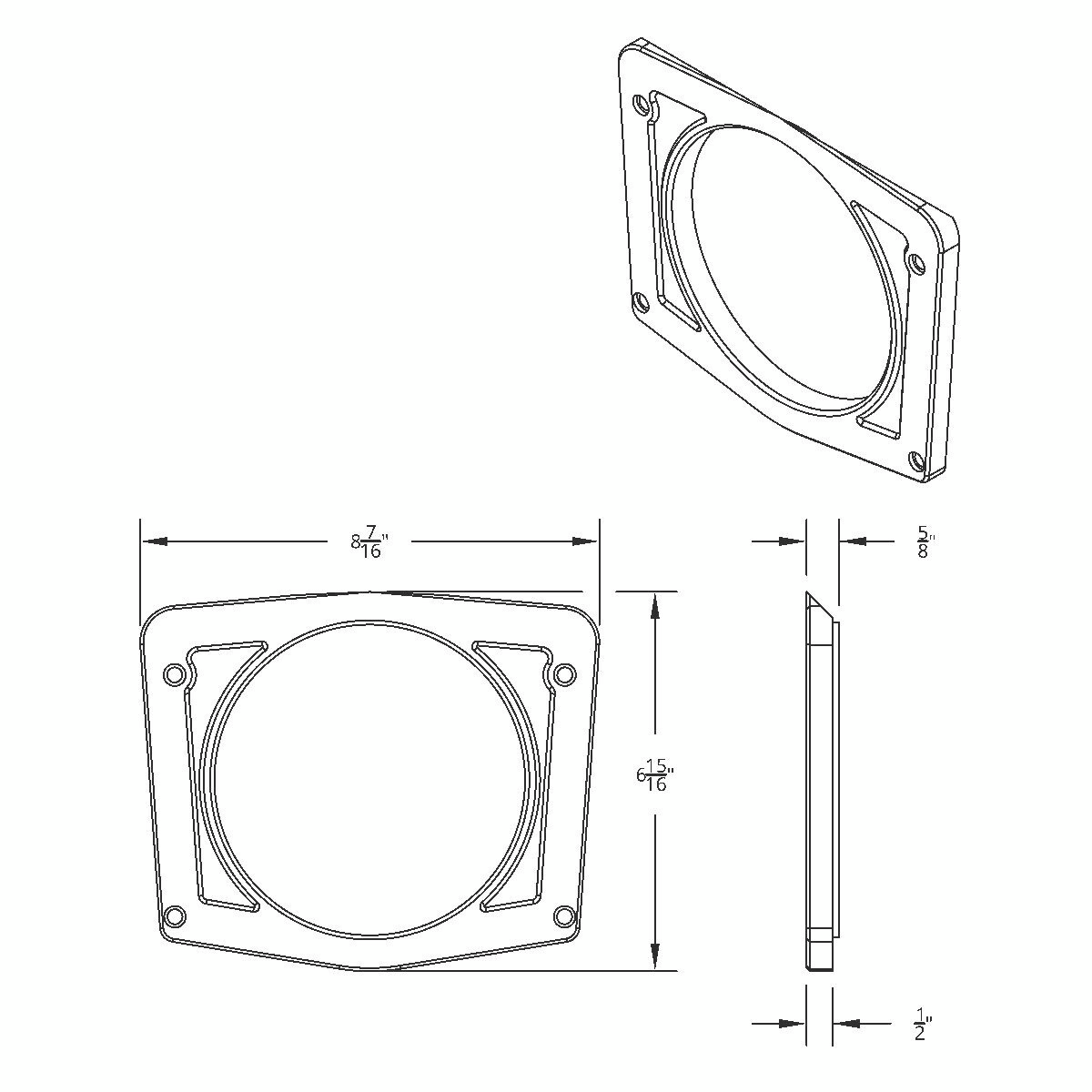 Billet Aluminum Instrument Gauge Bezel For 1966-1977 Ford Bronco-Clear Anodized
