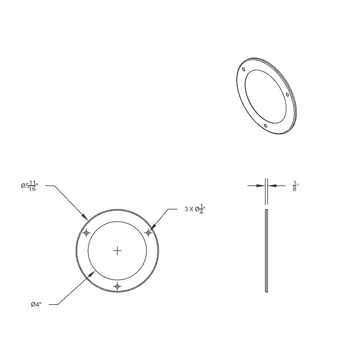 304 Stainless Steel Light Bezel For 4" Flange Mount LED Light