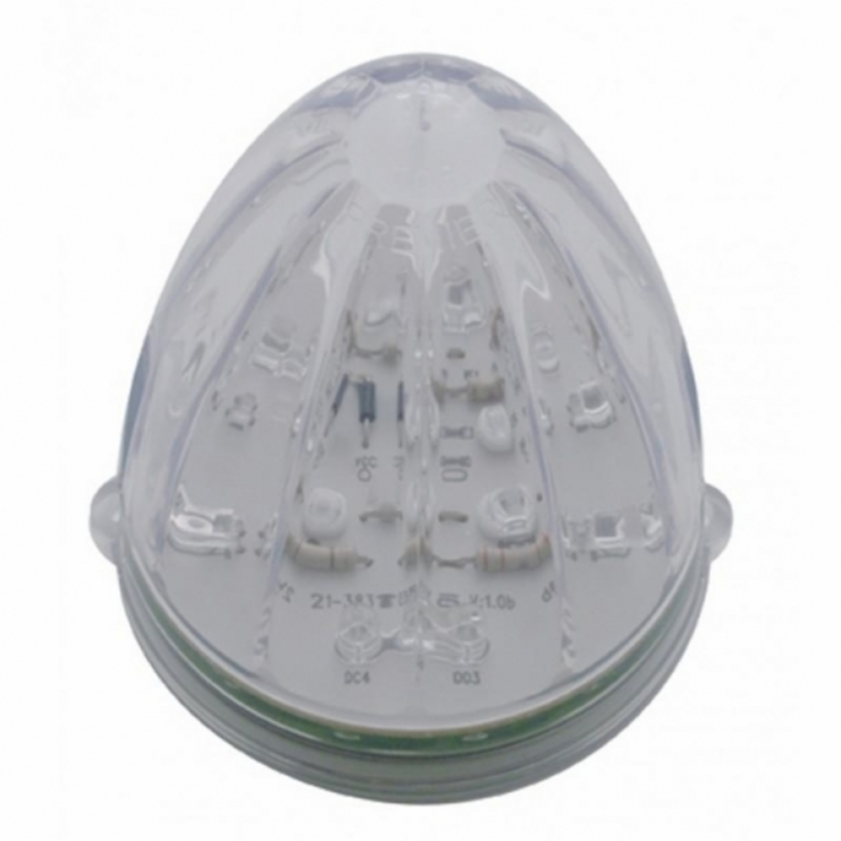 Fog Light Cover With 19 LED Watermelon Light & Visor For 2007-17 KW T660 (Passenger) - Amber LED/ Clear Lens