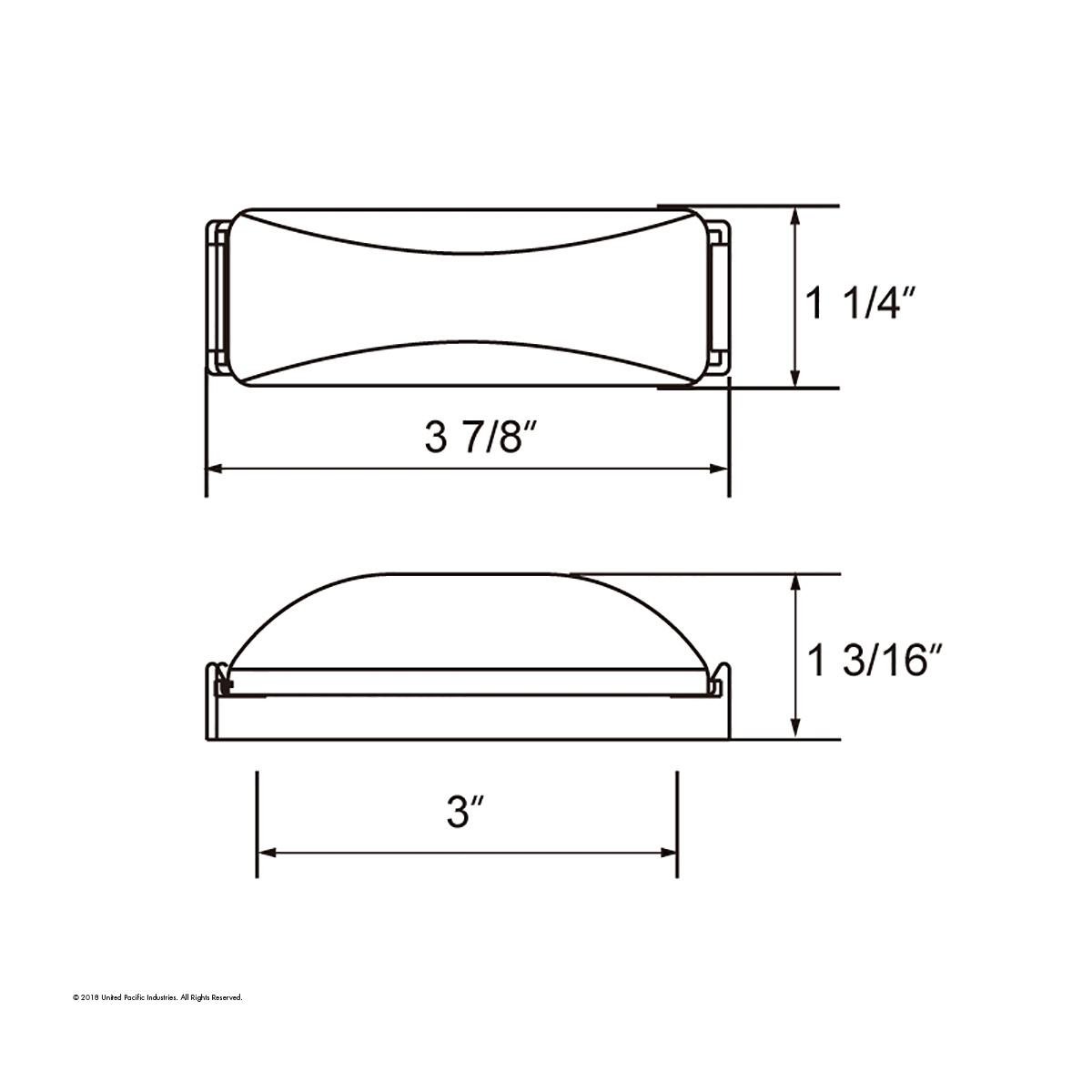 Single LED Rectangular Light (Clearance/Marker) - Amber LED/Clear Lens (Bulk)