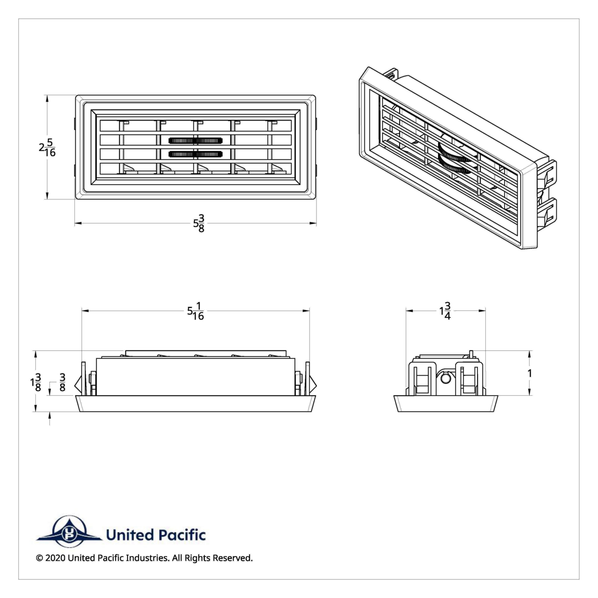 Chrome Plastic A/C Vent Vent For 1987-2000 Peterbilt