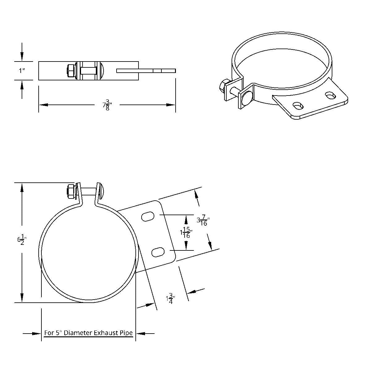 5" 304 Stainless Steel Exhaust Clamp For Peterbilt
