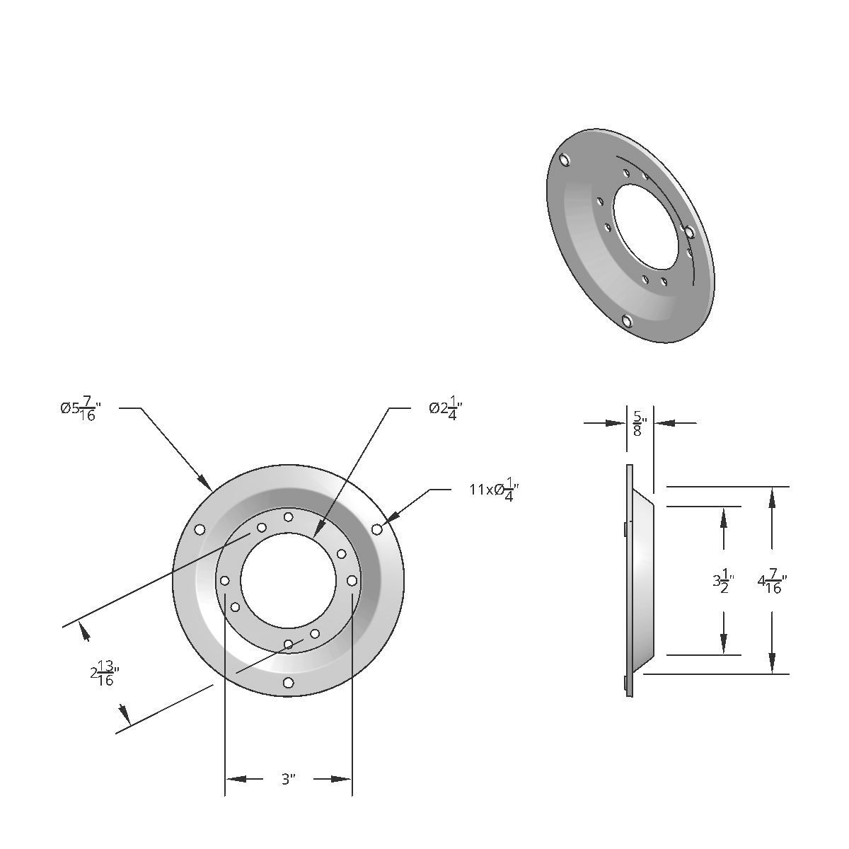 Chrome Plastic Watermelon Light Sleeper Bunk LED Adapter-Concave Style