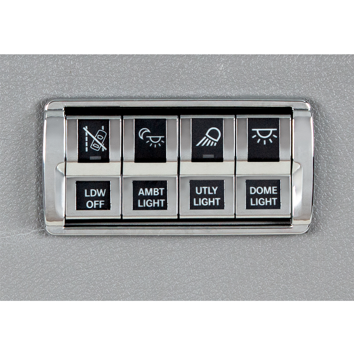 Chrome 4-Switch Dash Panel Trim For 2018-2026 Freightliner Cascadia