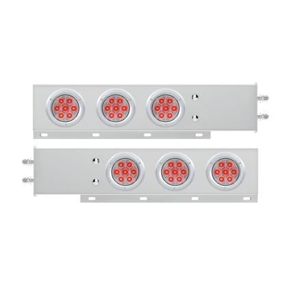 2.5" Bolt Pattern Spring Loaded Rear Bar With 6X Competition Series 7 Red LED 4" Light -Clear Lens (Pair)