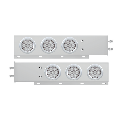 2.5" Bolt Pattern Spring Loaded Rear Bar With 6X Competition Series 7 Red LED 4" Light -Clear Lens (Pair)